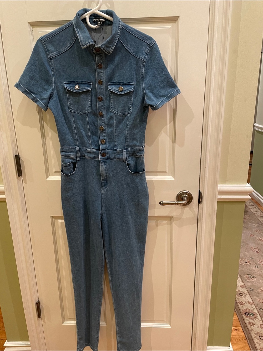 Fashion Nova Denim Cutie Jumpsuit  Size M NWT
